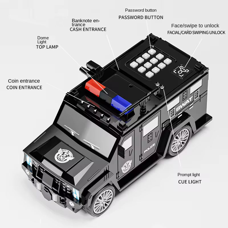 Police Armored Car Kids Money Bank